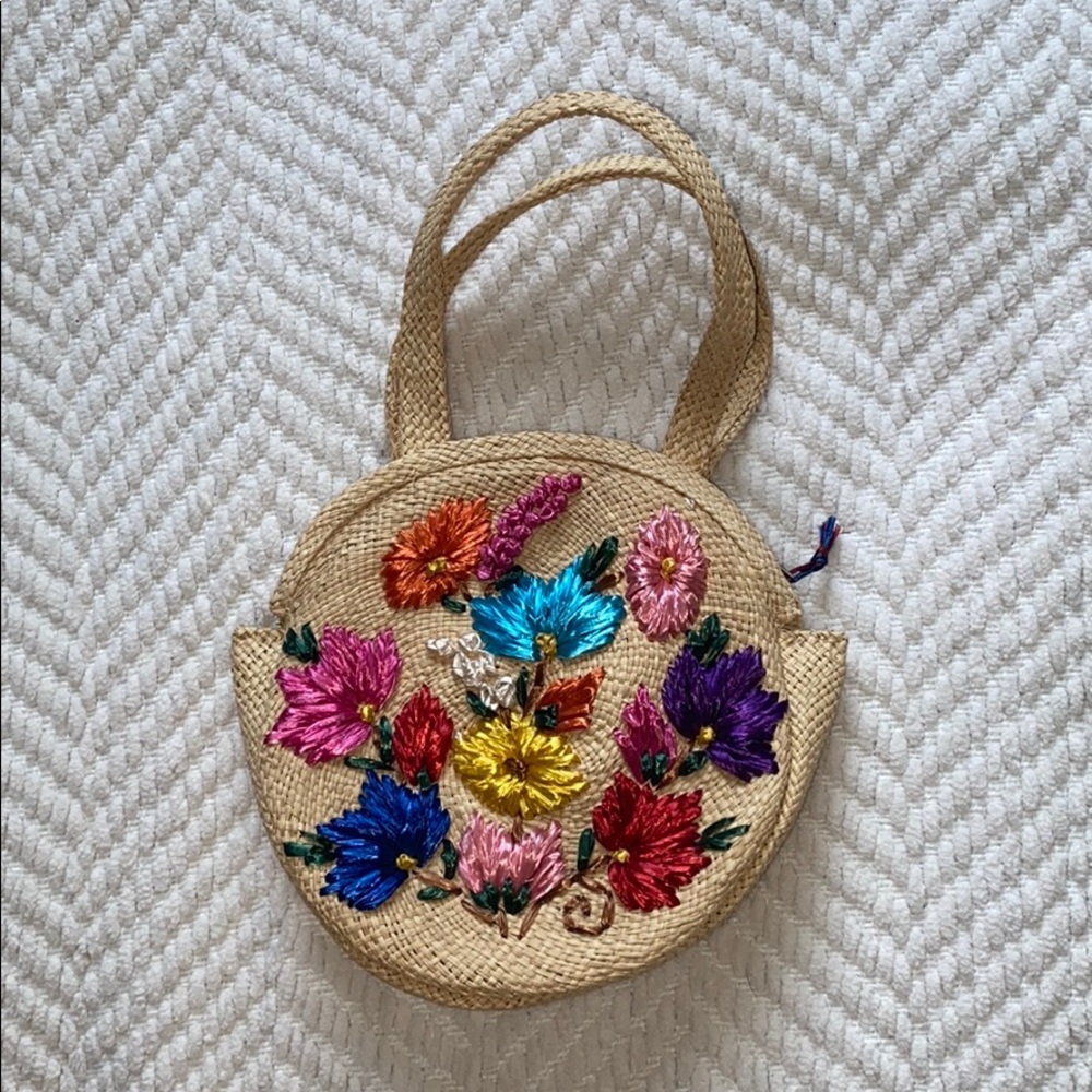embroidered mini hang bag